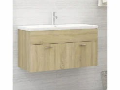 Garden Furniture Prolenta Premium - Armario para lavabo contrachapada color roble 90x38,5x46 cm Multicolor New