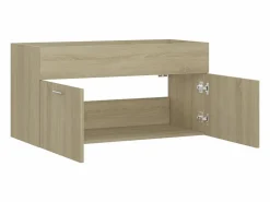 Garden Furniture Prolenta Premium - Armario para lavabo contrachapada color roble 90x38,5x46 cm Multicolor New