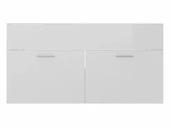 Prolenta Premium - Armario para lavabo contrachapada blanco brillo 90x38,5x46 cm^Garden Furniture Discount