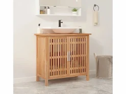 Prolenta Premium - Armario de lavabo madera maciza de nogal 66x29x61,5 cm^Garden Furniture Online