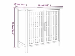 Prolenta Premium - Armario de lavabo madera maciza de nogal 66x29x61,5 cm^Garden Furniture Online