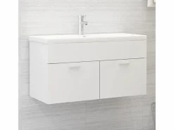 Garden Furniture Prolenta Premium - Armario para lavabo madera contrachapada blanco 90x38,5x46 cm Multicolor Clearance