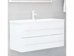 Garden Furniture Estantería Sobre Inodoro|Prolenta Premium - Armario para lavabo madera contrachapada blanco 100x38,5x48 cm