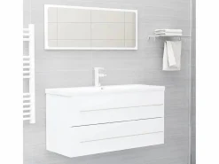 Garden Furniture Estantería Sobre Inodoro|Prolenta Premium - Armario para lavabo madera contrachapada blanco 100x38,5x48 cm