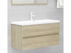 Garden Furniture Prolenta Premium - Armario lavabo madera contrachapada roble Sonoma 90x38,5x45 cm Multicolor Clearance
