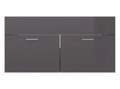 Garden Furniture Estantería Sobre Inodoro|Prolenta Premium - Armario para lavabo contrachapada gris brillo 90x38,5x46 cm