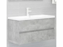 Garden Furniture Estantería Sobre Inodoro|Prolenta Premium - Armario para lavabo contrachapada gris hormigón 90x38,5x45 cm