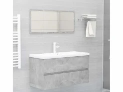 Garden Furniture Estantería Sobre Inodoro|Prolenta Premium - Armario para lavabo contrachapada gris hormigón 90x38,5x45 cm