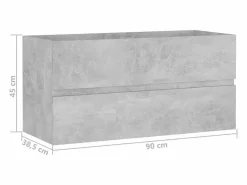 Garden Furniture Estantería Sobre Inodoro|Prolenta Premium - Armario para lavabo contrachapada gris hormigón 90x38,5x45 cm