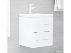 Garden Furniture Estantería Sobre Inodoro|Prolenta Premium - Armario para lavabo madera contrachapada blanco 41x38,5x48 cm