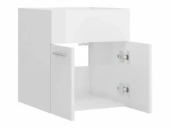 Garden Furniture Estantería Sobre Inodoro|Prolenta Premium - Armario para lavabo contrachapada blanco brillo 41x38,5x46 cm