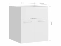 Garden Furniture Estantería Sobre Inodoro|Prolenta Premium - Armario para lavabo contrachapada blanco brillo 41x38,5x46 cm