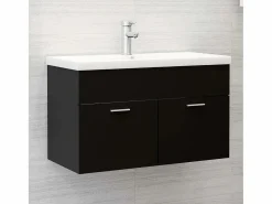 Garden Furniture Estantería Sobre Inodoro|Prolenta Premium - Armario para lavabo madera contrachapada negro 80x38,5x46 cm