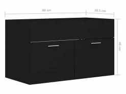 Garden Furniture Estantería Sobre Inodoro|Prolenta Premium - Armario para lavabo madera contrachapada negro 80x38,5x46 cm