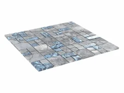 Prolenta Premium - Azulejos de mosaico 22 unidades vidrio gris y azul 30x30 cm^ Best
