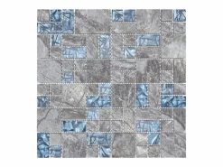Prolenta Premium - Azulejos de mosaico 22 unidades vidrio gris y azul 30x30 cm^ Best