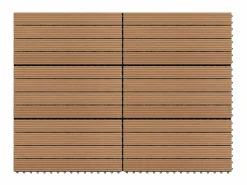 Prolenta Premium - Baldosas de porche 6 uds WPC marrón 60x30 cm 1,08 m² Multicolor