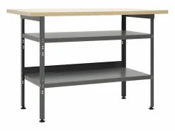 Prolenta Premium - Banco de trabajo de acero gris 120x60x85 cm^Garden Furniture Clearance