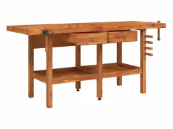 Prolenta Premium - Banco de trabajo cajones y tornillos banco madera 192x62x83 cm^Garden Furniture