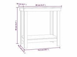 Garden Furniture Garaje|Prolenta Premium - Banco de trabajo madera maciza de pino marrón miel 80x50x80 cm