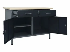 Prolenta Premium - Banco de trabajo de acero negro 120x60x85 cm^Garden Furniture Clearance