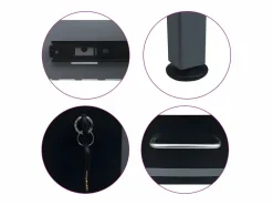 Prolenta Premium - Banco de trabajo de acero negro 120x60x85 cm^Garden Furniture Clearance