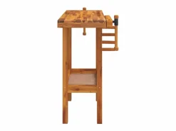 Garden Furniture Prolenta Premium - Banco trabajo con tornillos de banco madera acacia 92x48x83cm Marru00f3n