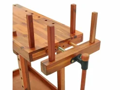 Garden Furniture Prolenta Premium - Banco trabajo con tornillos de banco madera acacia 92x48x83cm Marru00f3n