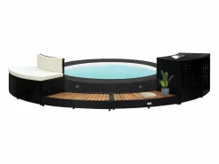 Prolenta Premium - Borde bañera dromasaje ratán sintético y madera maciza acacia^ Best