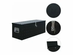 Prolenta Premium - Caja de aluminio 1085x370x400 mm negra Negro New