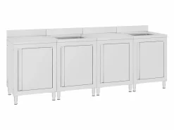 Garden Furniture Prolenta Premium - Fregadero de cocina profesional acero inoxidable 240x60x96 cm Multicolor Hot