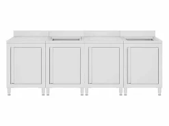 Garden Furniture Prolenta Premium - Fregadero de cocina profesional acero inoxidable 240x60x96 cm Multicolor Hot