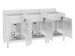 Garden Furniture Prolenta Premium - Fregadero de cocina comercial 3 piezas de acero inoxidable Multicolor Hot