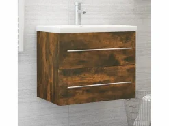 Garden Furniture Estantería Sobre Inodoro|Prolenta Premium - Mueble lavabo madera contrachapada roble ahumado 60x38,5x48 cm
