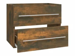 Garden Furniture Estantería Sobre Inodoro|Prolenta Premium - Mueble lavabo madera contrachapada roble ahumado 60x38,5x48 cm