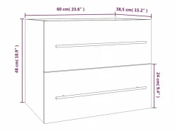 Garden Furniture Estantería Sobre Inodoro|Prolenta Premium - Mueble lavabo madera contrachapada roble ahumado 60x38,5x48 cm
