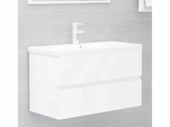 Garden Furniture Estantería Sobre Inodoro|Prolenta Premium - Mueble con lavabo madera de ingeniería blanco