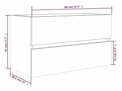 Garden Furniture Prolenta Premium - Mueble lavabo madera contrachapada roble ahumado 80x38,5x45cm Multicolor New