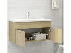 Garden Furniture Prolenta Premium - Mueble con lavabo madera de ingeniería roble Sonoma Multicolor Clearance