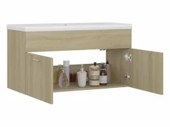 Garden Furniture Prolenta Premium - Mueble con lavabo madera de ingeniería roble Sonoma Multicolor Clearance