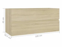 Garden Furniture Estantería Sobre Inodoro|Prolenta Premium - Mueble lavabo madera contrachapada roble Sonoma 100x38,5x45 cm