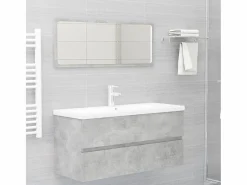 Garden Furniture Prolenta Premium - Mueble con lavabo madera de ingeniería gris hormigón Multicolor New