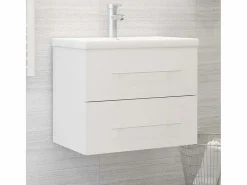 Prolenta Premium - Mueble de lavabo madera de ingeniería blanco 60x38,5x48 cm^Garden Furniture New