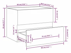 Garden Furniture Prolenta Premium - Mueble de lavabo contrachapado roble ahumado 60x38,5x45 cm Multicolor Online