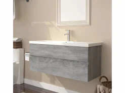 Garden Furniture Estantería Sobre Inodoro|Prolenta Premium - Mueble de baño con lavabo madera contrachapada gris Sonoma