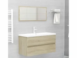 Garden Furniture Estantería Sobre Inodoro|Prolenta Premium - Mueble con lavabo madera de ingeniería roble Sonoma
