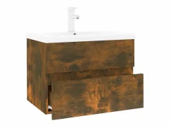 Prolenta Premium - Mueble de baño con lavabo madera contrachapada roble ahumado^Garden Furniture Online