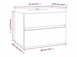 Prolenta Premium - Mueble de baño con lavabo madera contrachapada roble ahumado^Garden Furniture Online