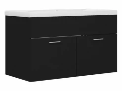 Garden Furniture Prolenta Premium - Mueble con lavabo madera de ingeniería negro Multicolor Clearance