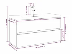 Garden Furniture Prolenta Premium - Mueble de baño con lavabo madera contrachapada roble ahumado Multicolor